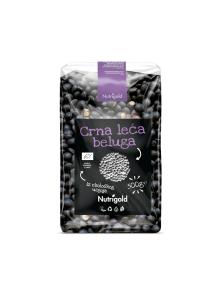 Nutrigold organic black beluga lentils in a packaging of 500g