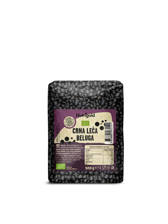 Nutrigold organic black beluga lentils in a packaging of 500g