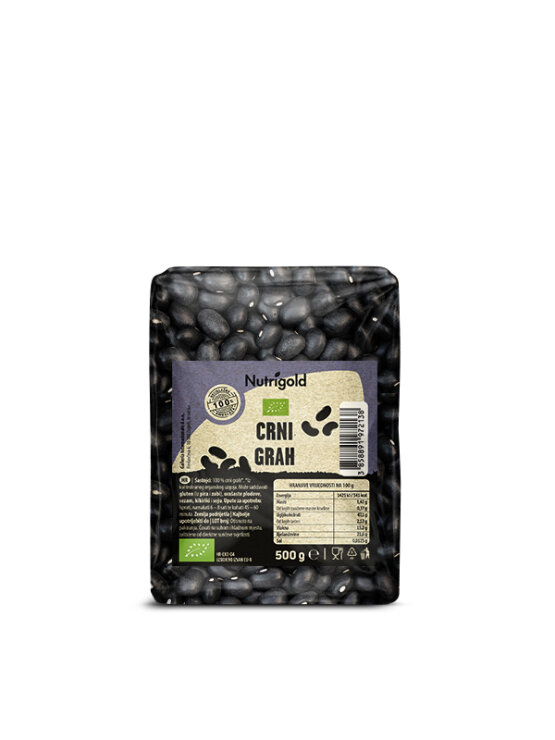 Nutrigold organic black beans in a packaging of 500g