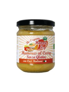 Probios curry hummus in a 180g jar