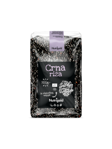 Nutrigold organic black rice in a packaging of 500g