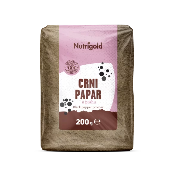 Nutrigold black pepper powder in a packaging of 200g