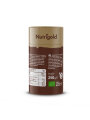 Nutrigold organic cocoa powder in a cylinder shaped cardboard packaging of 250g