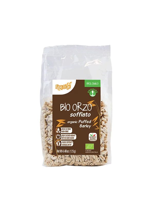 Probios organic puffed barley in a packaging of 125g