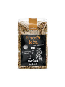 Nutrigold organic brown lentils in a transparent packaging of 500g