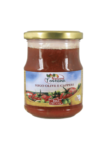 Probios organic tomato sauce with olives and capers in a packaging of 180g