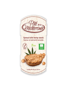 Vegetariana organic chickpea spread with hemp in a 100g packaging