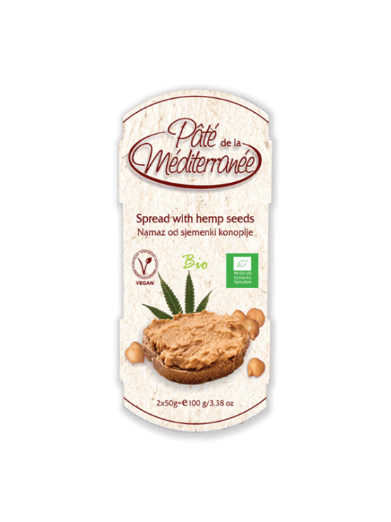 Vegetariana organic chickpea spread with hemp in a 100g packaging