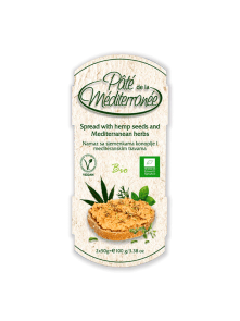 Vegetariana organic chickpea spread with Mediterranean herbs in a 100g packaging