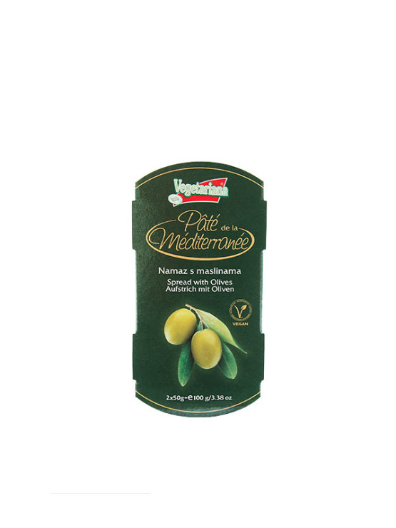 Vegetariana organic spread with olives in a 100g packaging