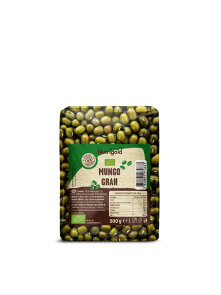 Nutrigold organic mung beans in a transparent packaging of 500g