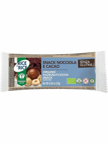 Probios organic hazelnut filled rice waffle in a 25g packaging