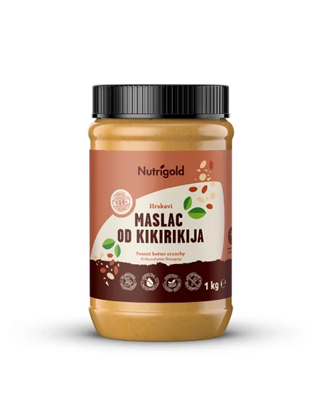 Nutrigold crunchy peanut butter in a plastic packaging of 1000g