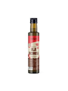 Nutrigold organic cold pressed castor oil in a dark bottle packaging of 250ml