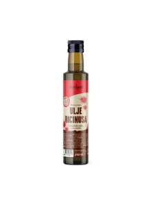 Nutrigold organic cold pressed castor oil in a dark bottle packaging of 250ml