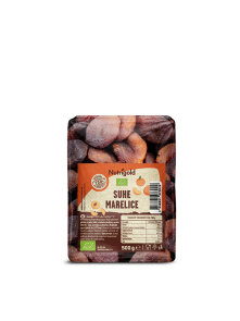 Nutrigold organic dried apricots in a transparent packaging of 500g