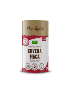 Nutrigold organic red maca powder in a packaging of 250g
