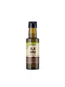 Nutrigold organic cold pressed neem oil in a dark glass bottle of 100ml