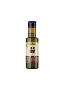 Nutrigold organic cold pressed neem oil in a dark glass bottle of 100ml