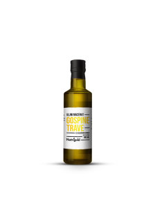 Nutrigold organic Saint John's wort macerated oil in a dark glass bottle of 100ml