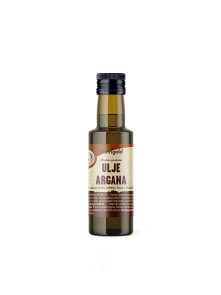 Nutrigold organic cold pressed argan oil in a dark glass bottle of 100g