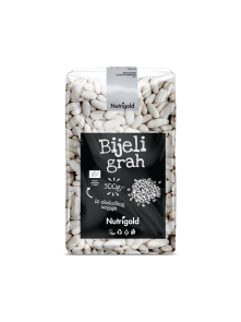 Nutrigold organic white beans in a packaging of 500g