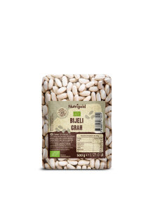 Nutrigold organic white beans in a packaging of 500g