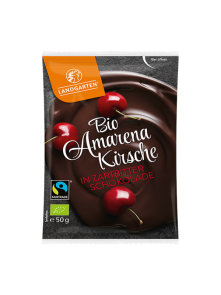 Dark Chocolate Covered Sour Cherries - Organic 50g Landgarten