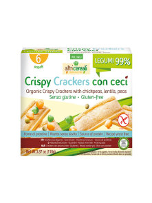 Probios organic crispy chickpea crackers in a packaging of 110g
