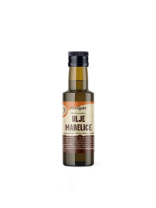 Nutrigold organic cold pressed apricot oil in a dark glass bottle of 100ml