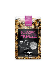 Nutrigold organic crunchy muesli in a transparent packaging of 400g