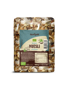 Nutrigold organic crispy cooconut muesli in a packaging of 400g