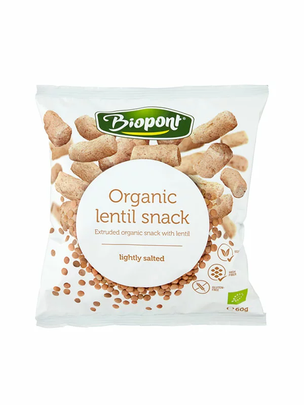 Extruded Lentil Snack Lightly Salted - 60g Organic Biopont