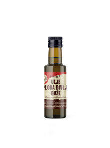 Nutrigold organic cold pressed rosehip oil in a dark glass bottle of 100ml