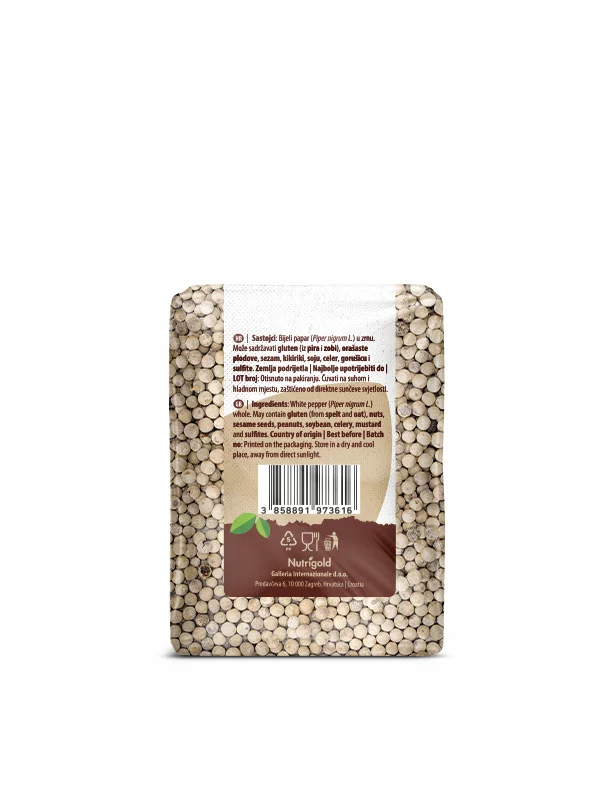 White Peppercorns 200g Nutrigold