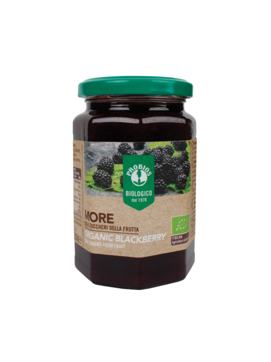 Probios organic and gluten free blackberry spread in a 330g jar