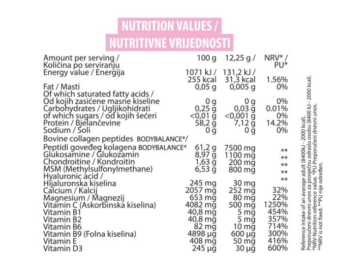 Nutrigold collagen+ for bones and joints in a 245g packaging. (apple flavoured)