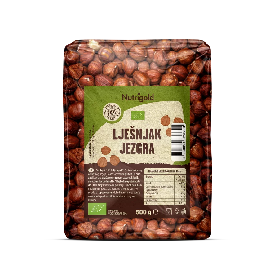 Whole Hazelnuts - 500g Organic Nutrigold
