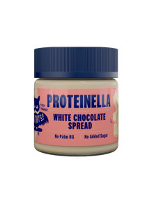 HealthyCo Proteinella white chocolate spread in a plastic jar of 200g