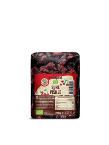 Nutrigold organic dried sour cherries in a transparent packaging of 250g