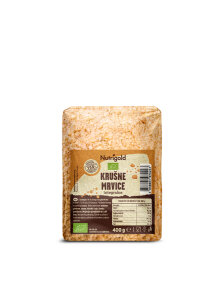 Nutrigold organic whole grain breadcrumbs in a transparent packaging of 400g