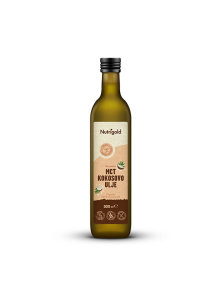 Nutrigold MCT coconut oil in a glass bottle of 500ml