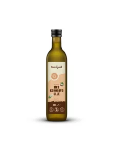 Nutrigold MCT coconut oil in a glass bottle of 500ml