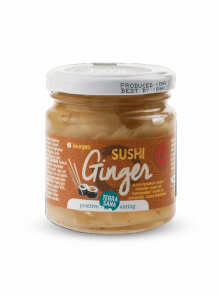 Terrasana organic sushi ginger in a glass jar of 190g