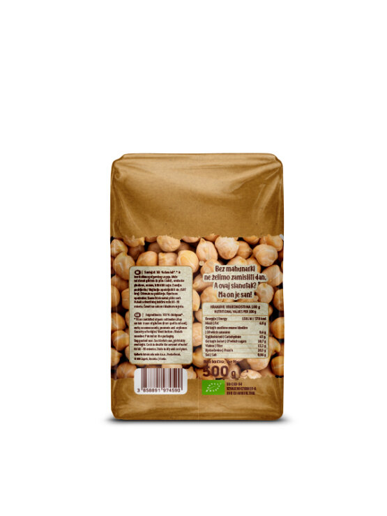 Nutrigold organic chickpeas in a transparent packaging of 500g
