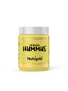 Nutrigold organic hummus in transparent jar of 260g