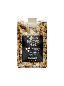 Nutrigold organic dried white mulberries in a transparent packaging of 250g