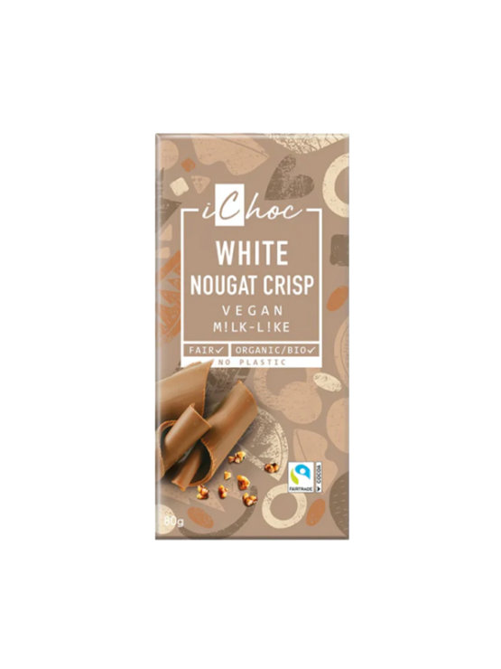 iChoc organic vegan white chocolate with nougat crisp