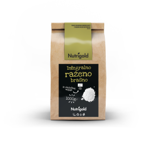 Nutrigold organic whole grain rye flour in a packaging of 1000g