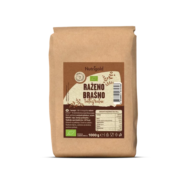 Whole Grain Rye Flour - Organic 1000g Nutrigold